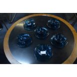 Six Piece Blue Glass French Tea Set by Verico