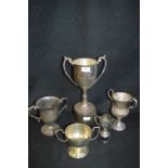 Five Silver Plated Trophies