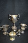 Five Silver Plated Trophies