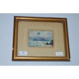 Miniature Gilt Framed Watercolour of a Lighthouse