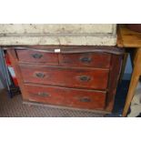Victorian Pine Painted Four Drawer Chest with Bow Fronted Top