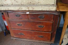 Victorian Pine Painted Four Drawer Chest with Bow Fronted Top