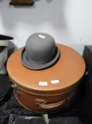 Bowler Hat with Original Leather Hat Box