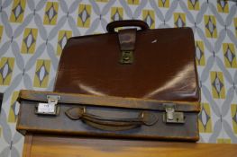 Small Leather Suitcase and Briefcase