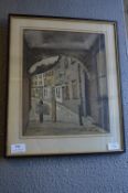 Framed Watercolour - Prince Street, Hull signed S.G. Keuch 1969