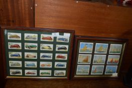 Two Framed Collections of Players Cigarette Cards; Vintage Cars and Sailing Ships