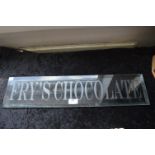 Etched Glass Fry's Chocolate Advertising Sign