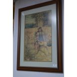 Framed Pears Print by W.S. Coleman - Children in a Classical Garden