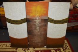 Three Modern Framed Canvas Pictures,