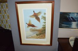 Framed Print of Pheasants at Dep Dale