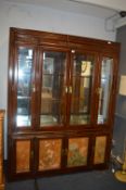 Eastern Style Mirror Backed Wall Unit with Floral