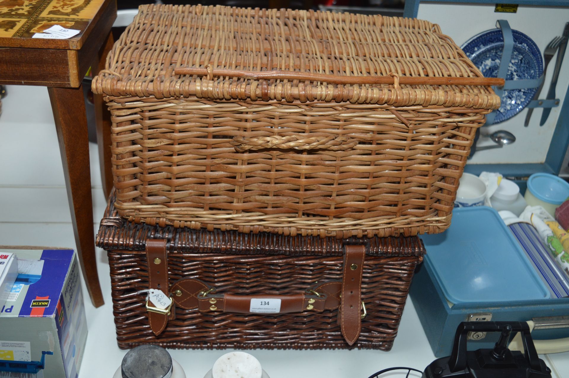 Two Wicker Picnic Baskets