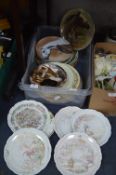 Box of Assorted Decorative Wall Plates