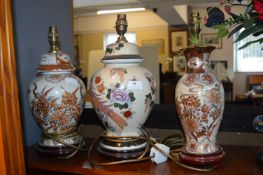 Three Eastern Style Ceramic Lamp Bases