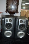 Pair of Aiwa Speakers with Built In Subwoofers