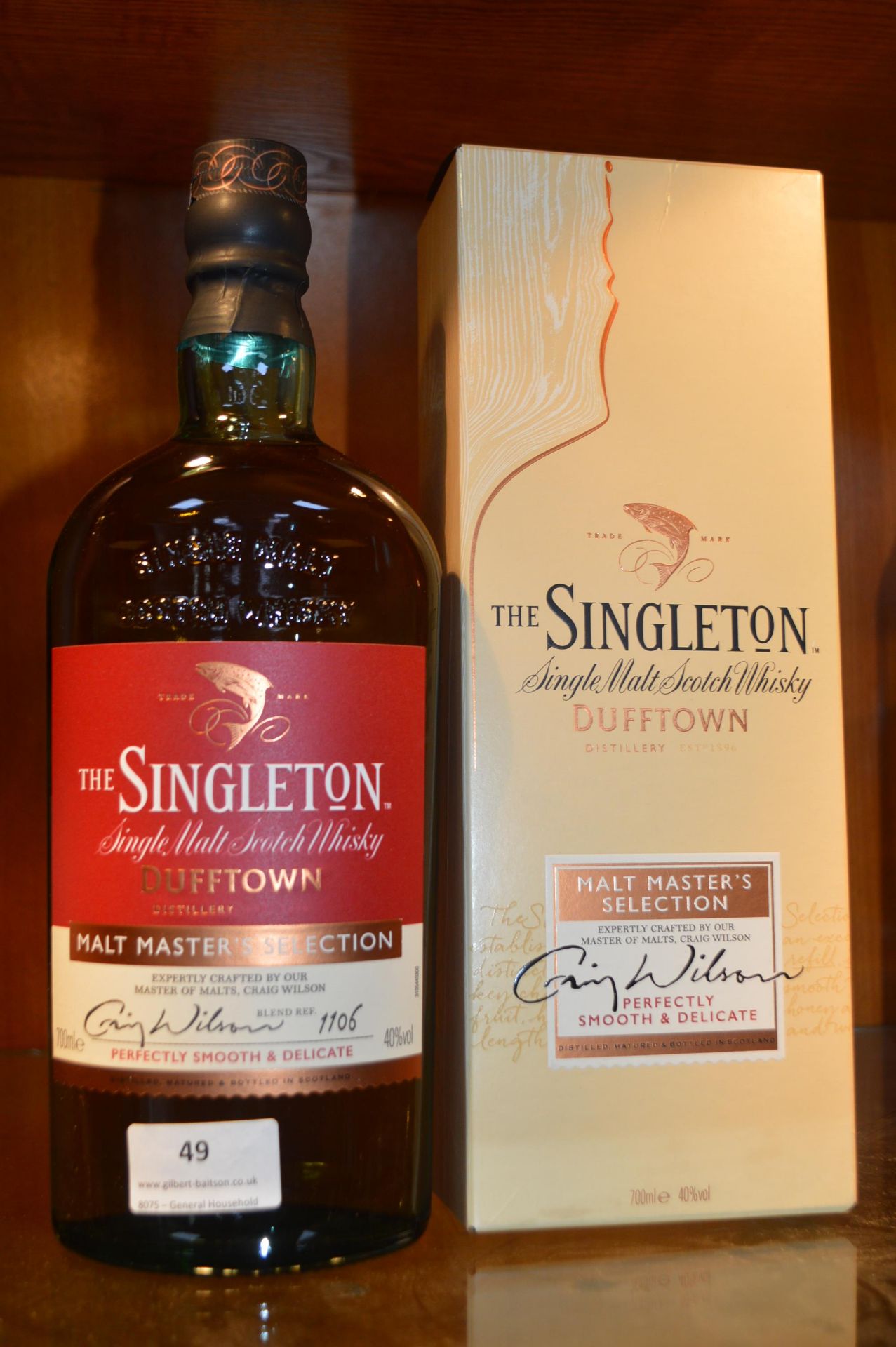 Bottle of The Singleton Single Malt Scotch Whiskey