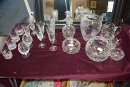 Quantity of Crystal Cut Glassware; Bowls, Vases, G