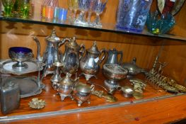Assortment of Brasware and Silver Plate; Coffee Po