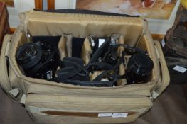 Optex Camera Bag Containing Two Minolta Cameras an