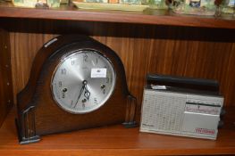 Smiths Vintage Mantel Clock and a Portable Radio