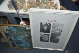 Two White Framed Gallery Prints and One Other