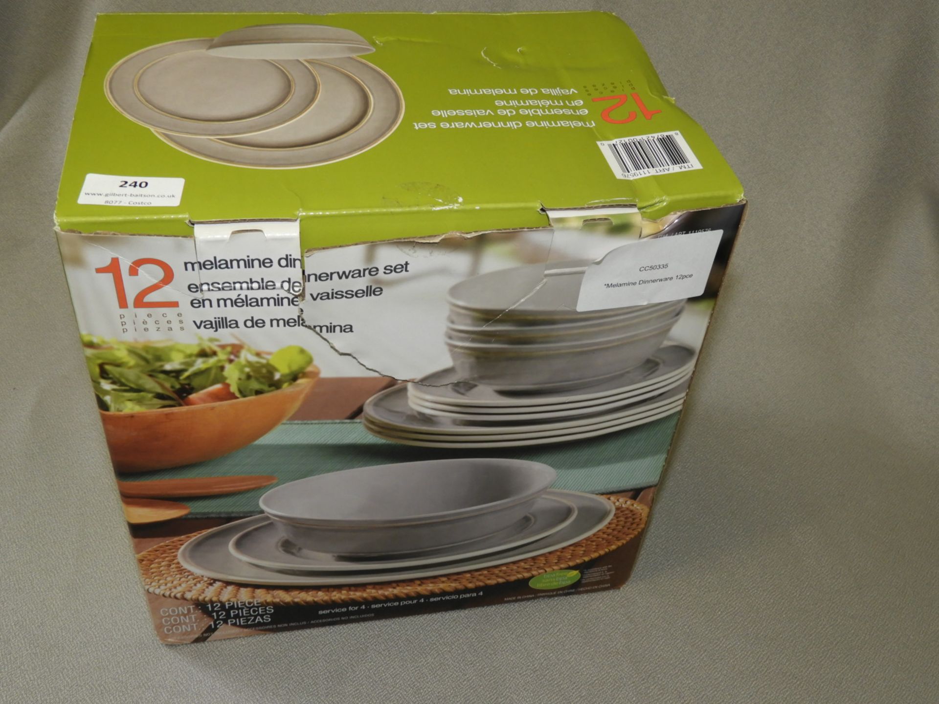 *Melamine Dinnerware 12pce Set