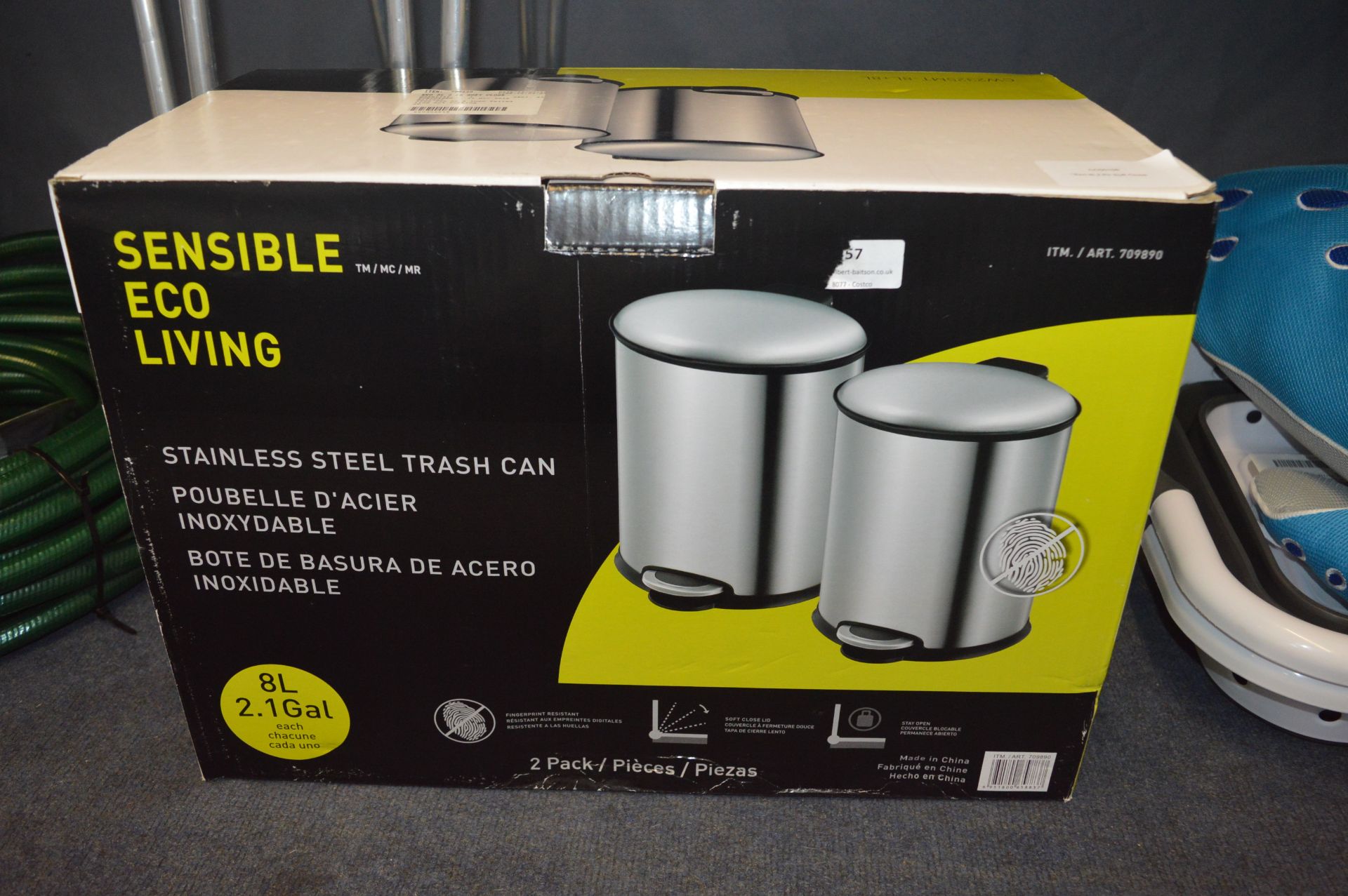 *Eko 8L Soft Close Pedal Bin 2pk