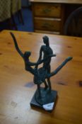 Patinated Bronze Sculpture of Two Dancers