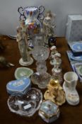 Figurines, Glassware and Wedgwood Dishes