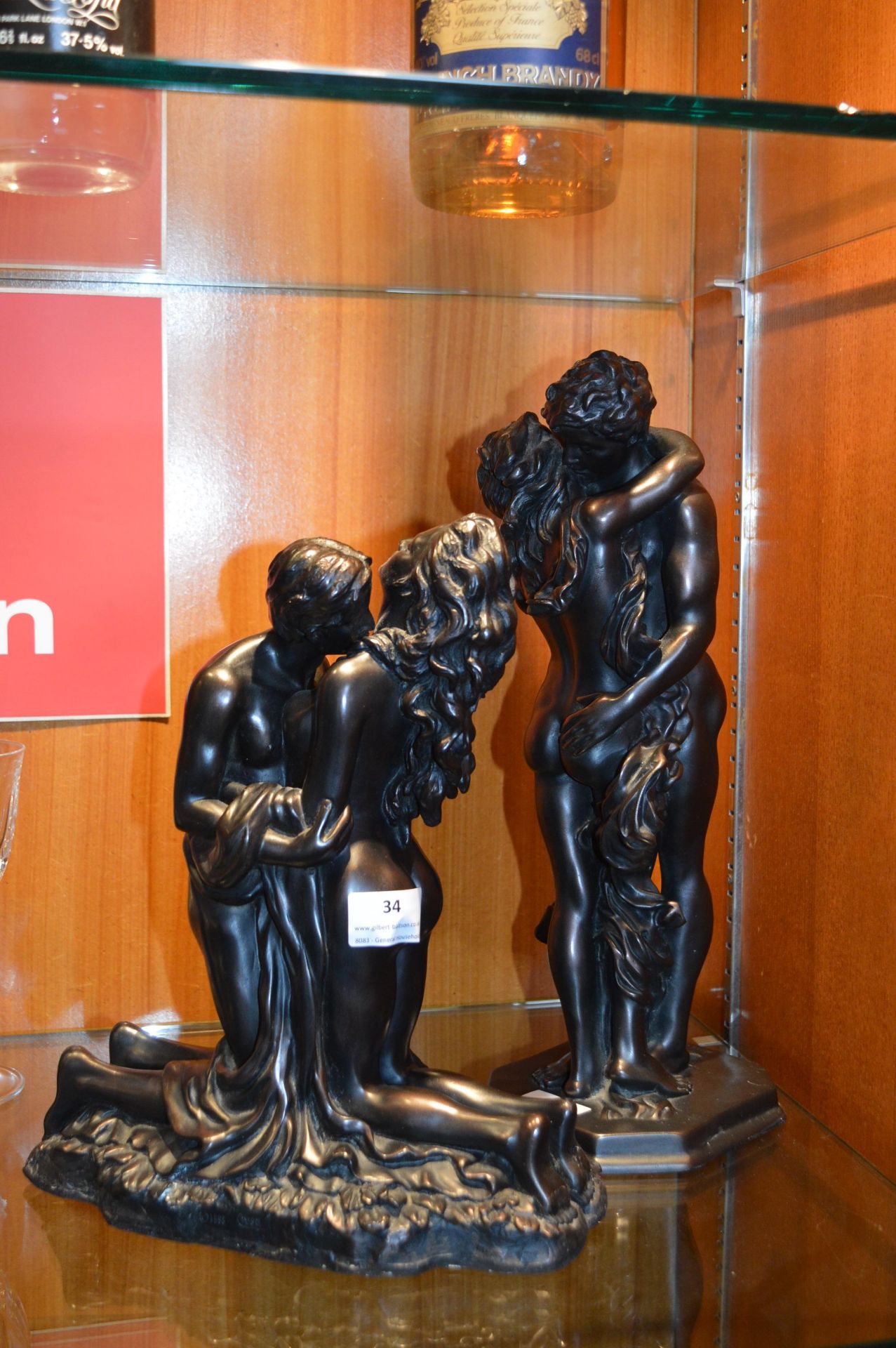 Two Pairs of Lovers Bronze Effect Figures