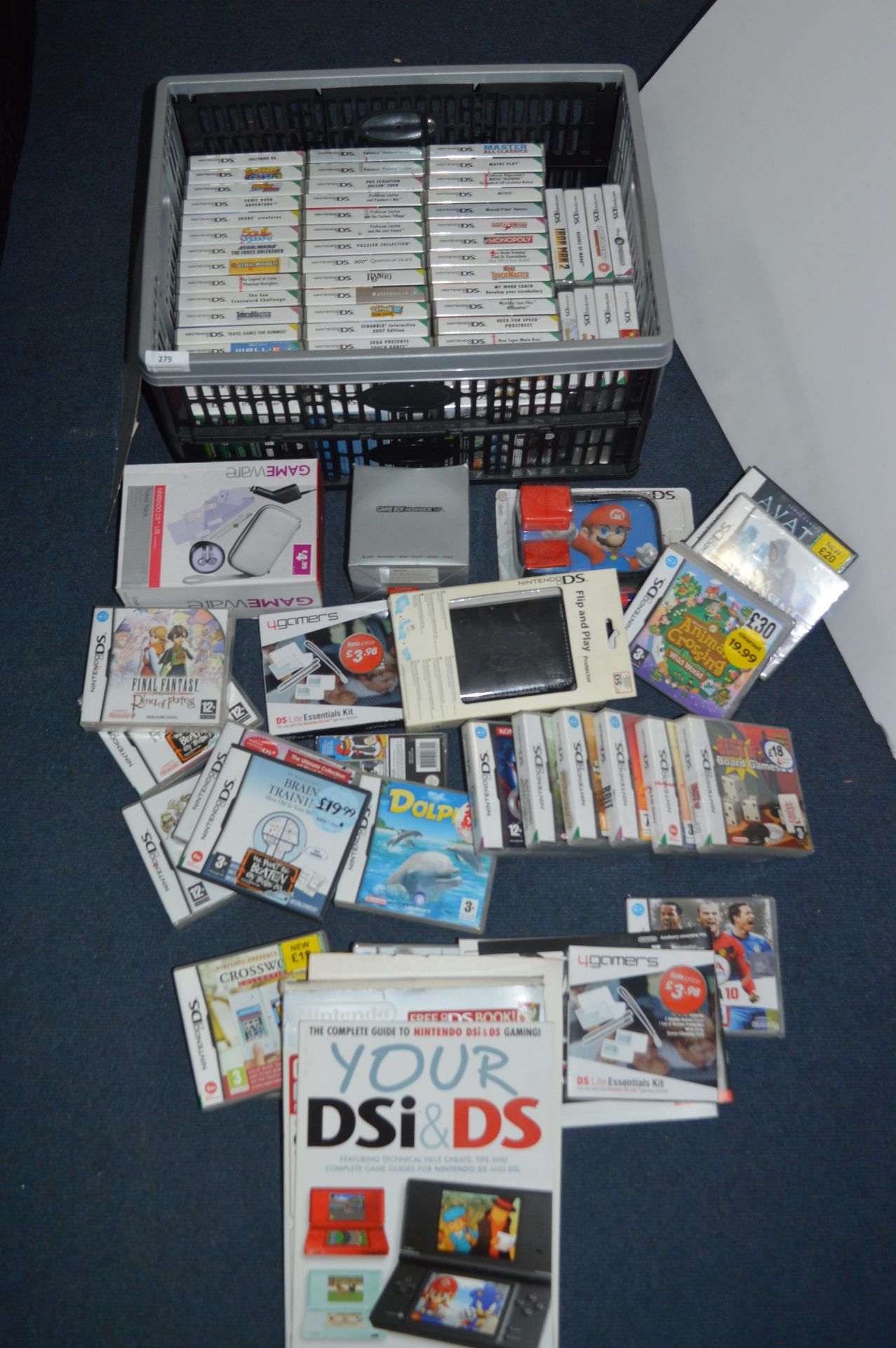 Crate of Nintendo DS Gameware etc.