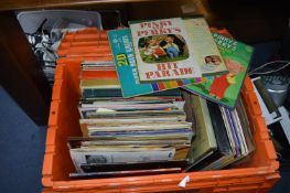 Large Container of LP Records