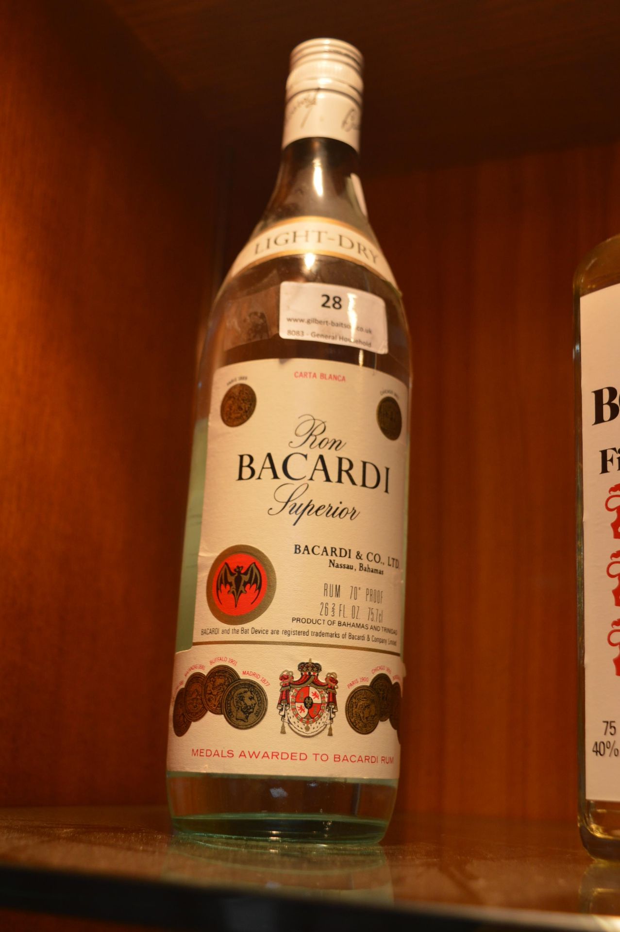 Bottle of Bacardi White Rum