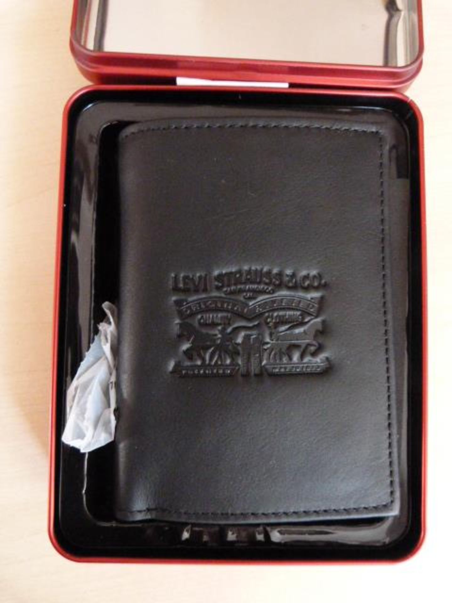 *Levi's Black Leather Bi-Fold Wallet
