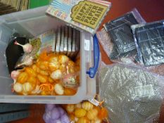 Box of Decorative Eggs, Paper Chains, Hangman, Nou