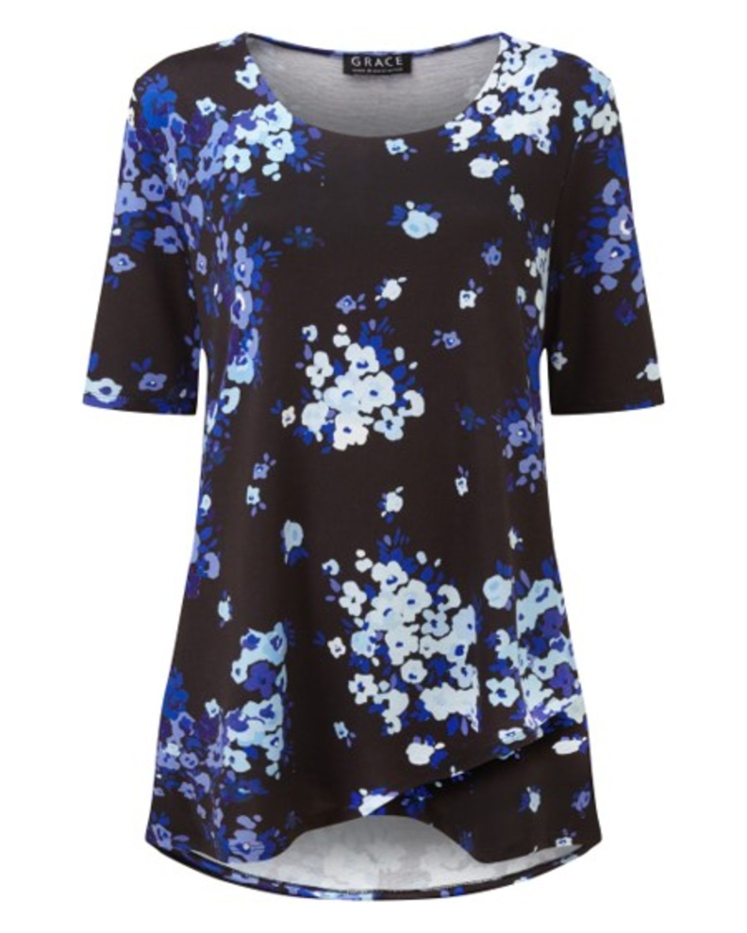 *Thirty Black & Blue Floral Blouses by Grace Sizes