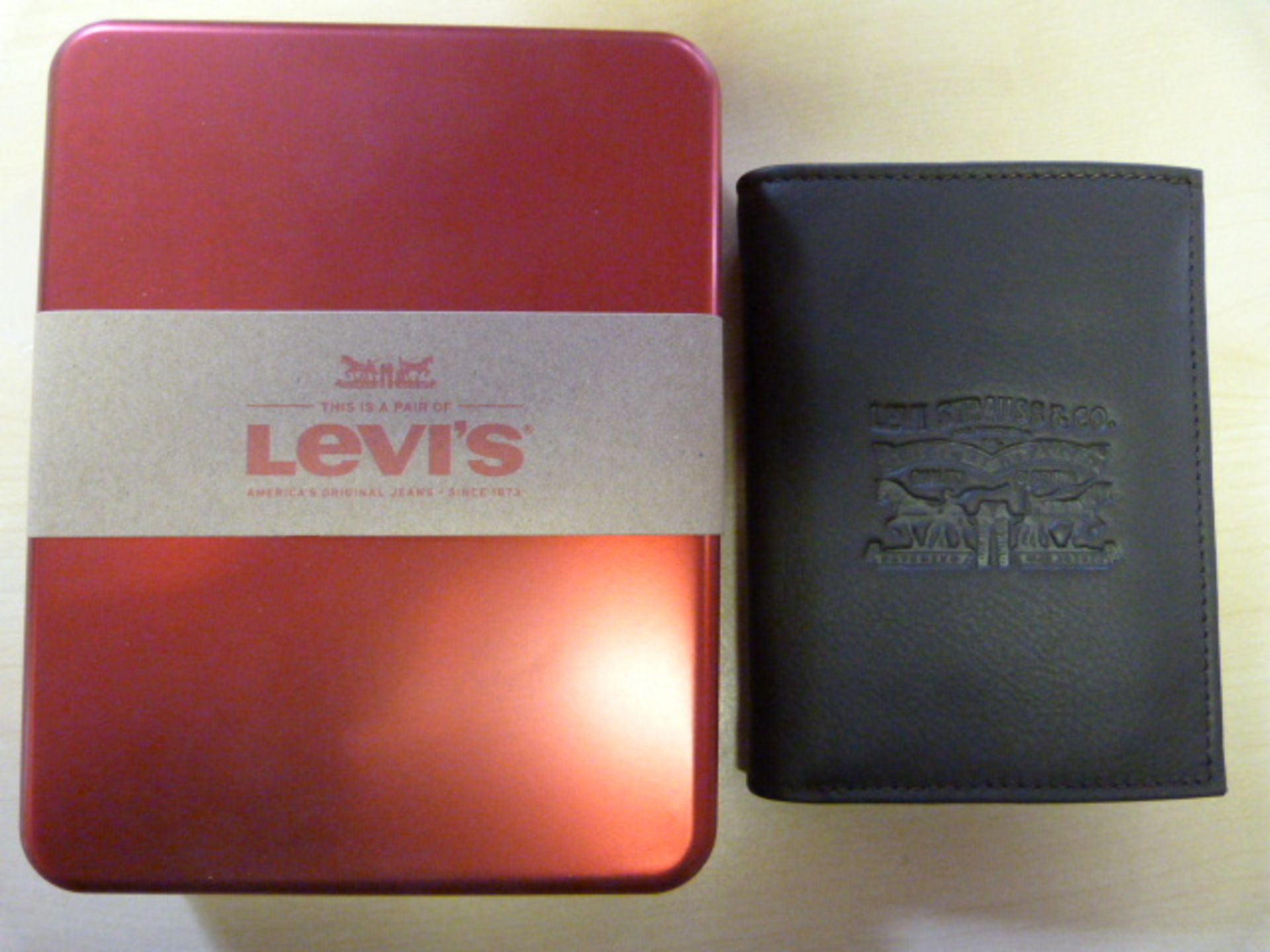 *Levi's Dark Brown Leather Bi-Fold Wallet