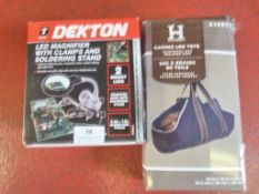 *Dekton Magnifier and a Canvas Log Holdall