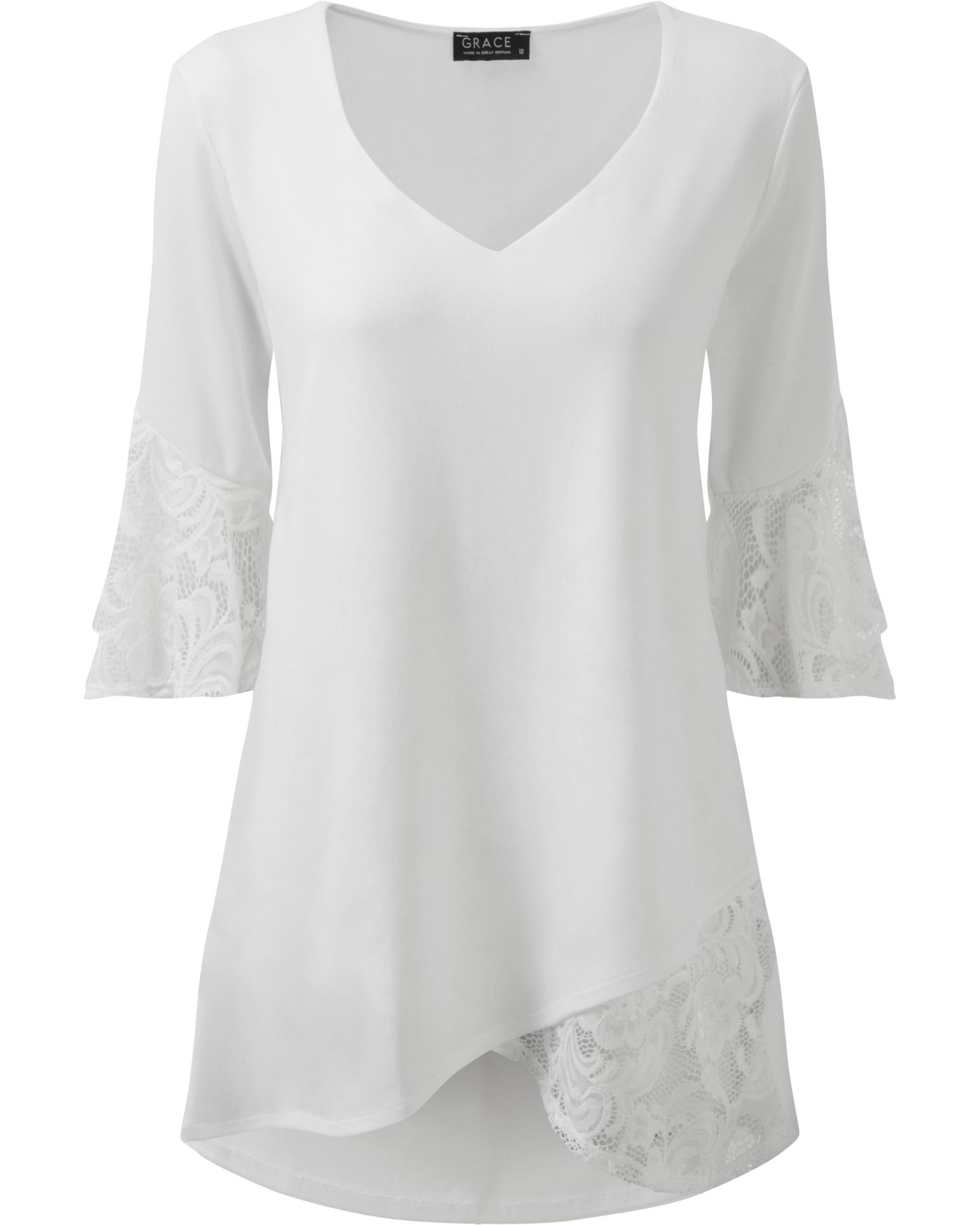 *Thirty Four White & Lace Blouses by Grace Sizes: