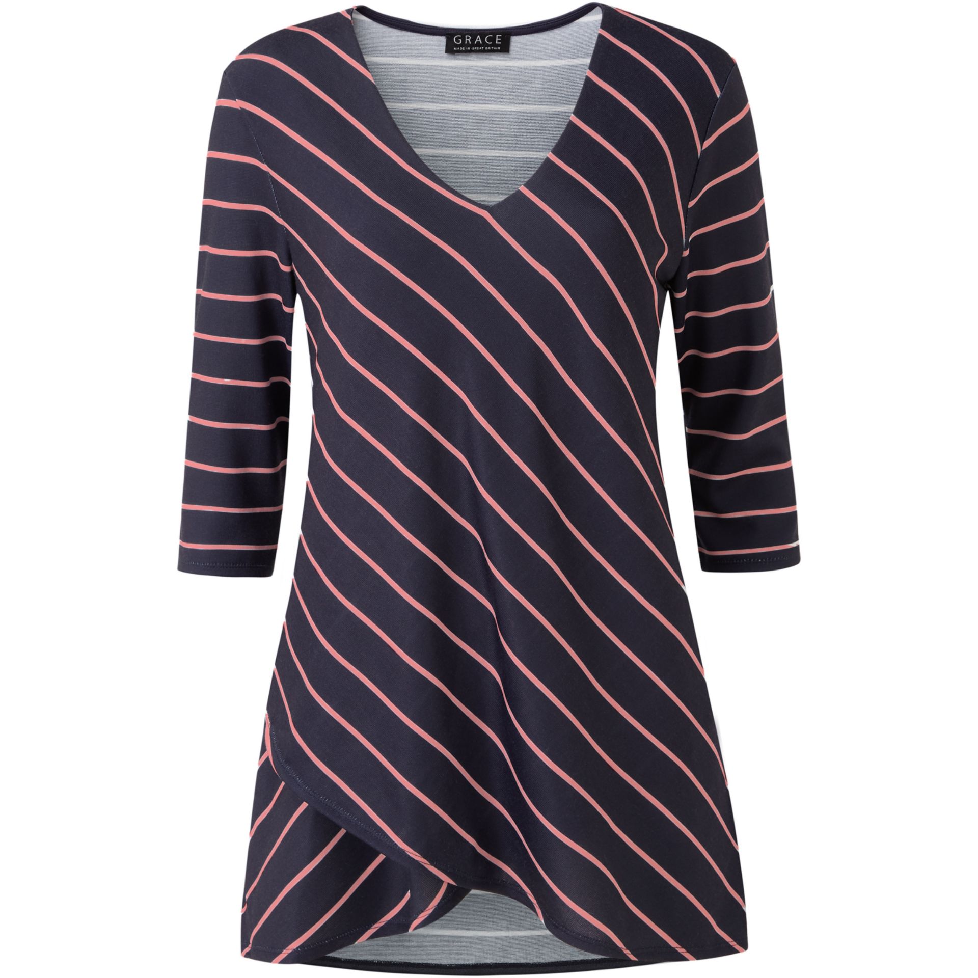 *Thirty Dark Blue & Pink Striped Blouses by Grace