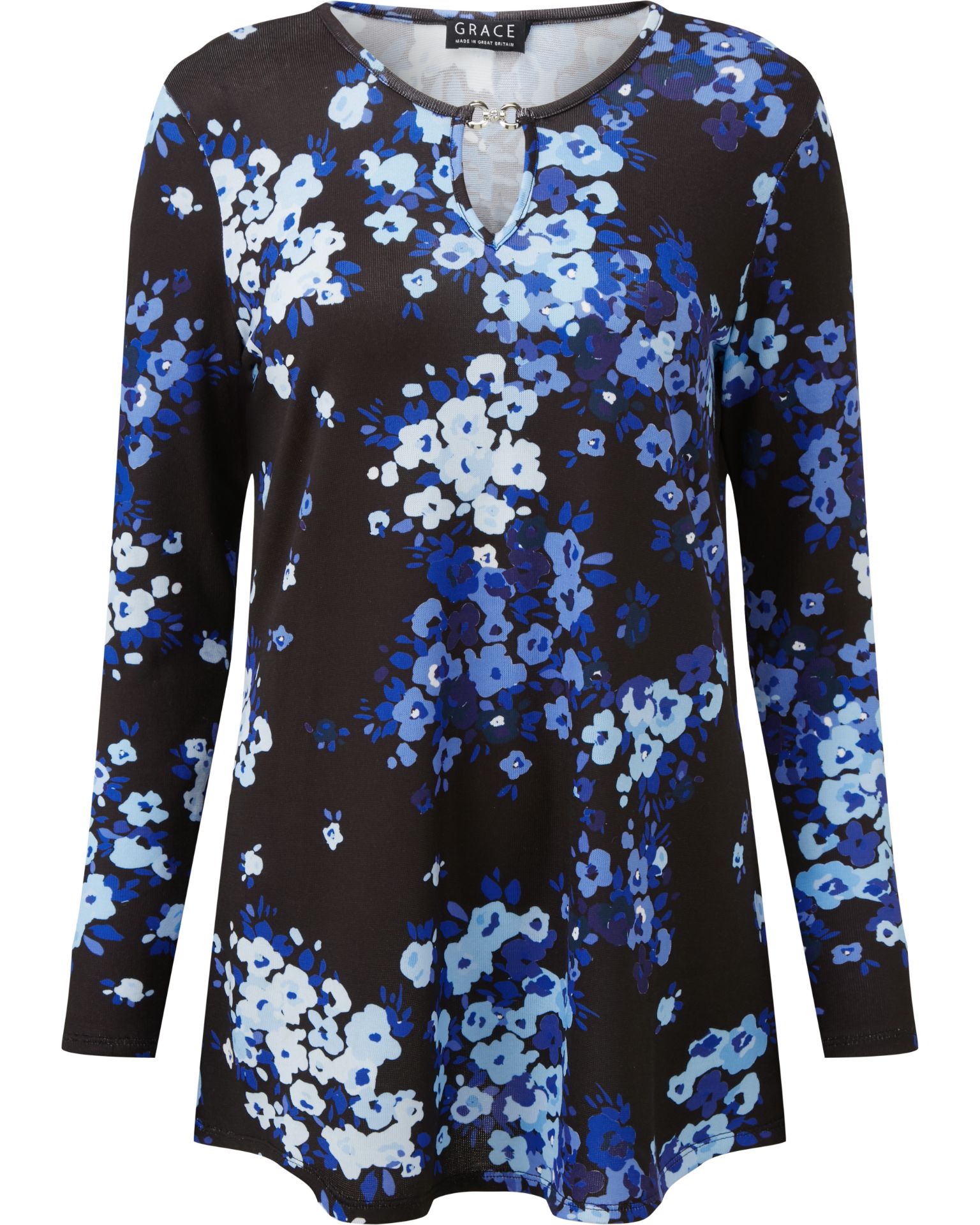 *Thirty Two Black & Blue Floral Blouses by Grace S
