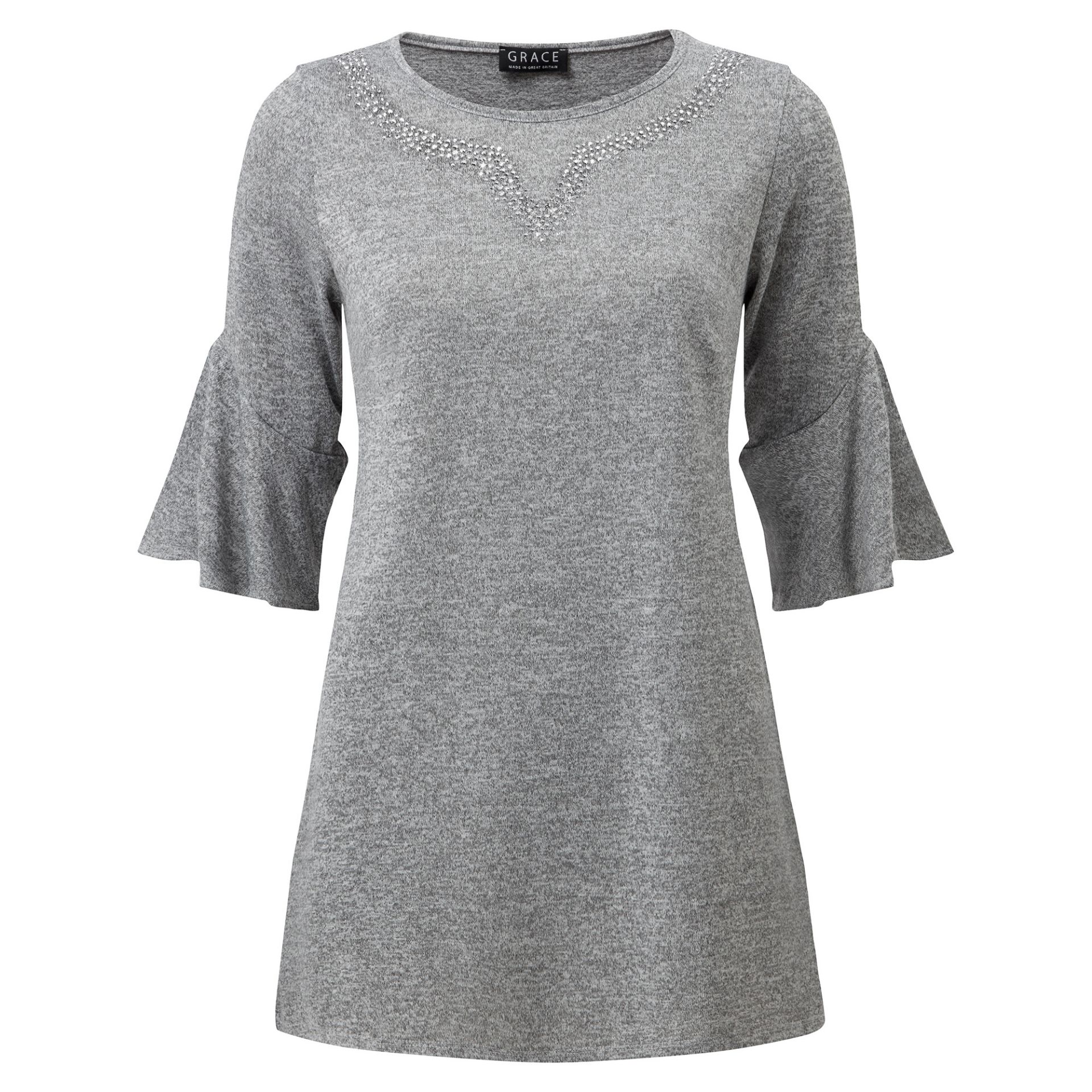 *Twenty One Grey & Diamante Blouses by Grace Sizes