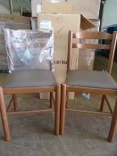 *Four Wood Framed Upholstered Chairs