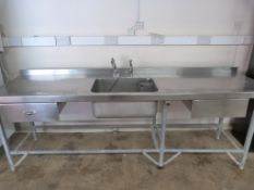 Large Stainless Steel Sink Unit with Drawers 280x7