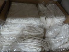 *18 White Brocade 108"x90" Tablecloths