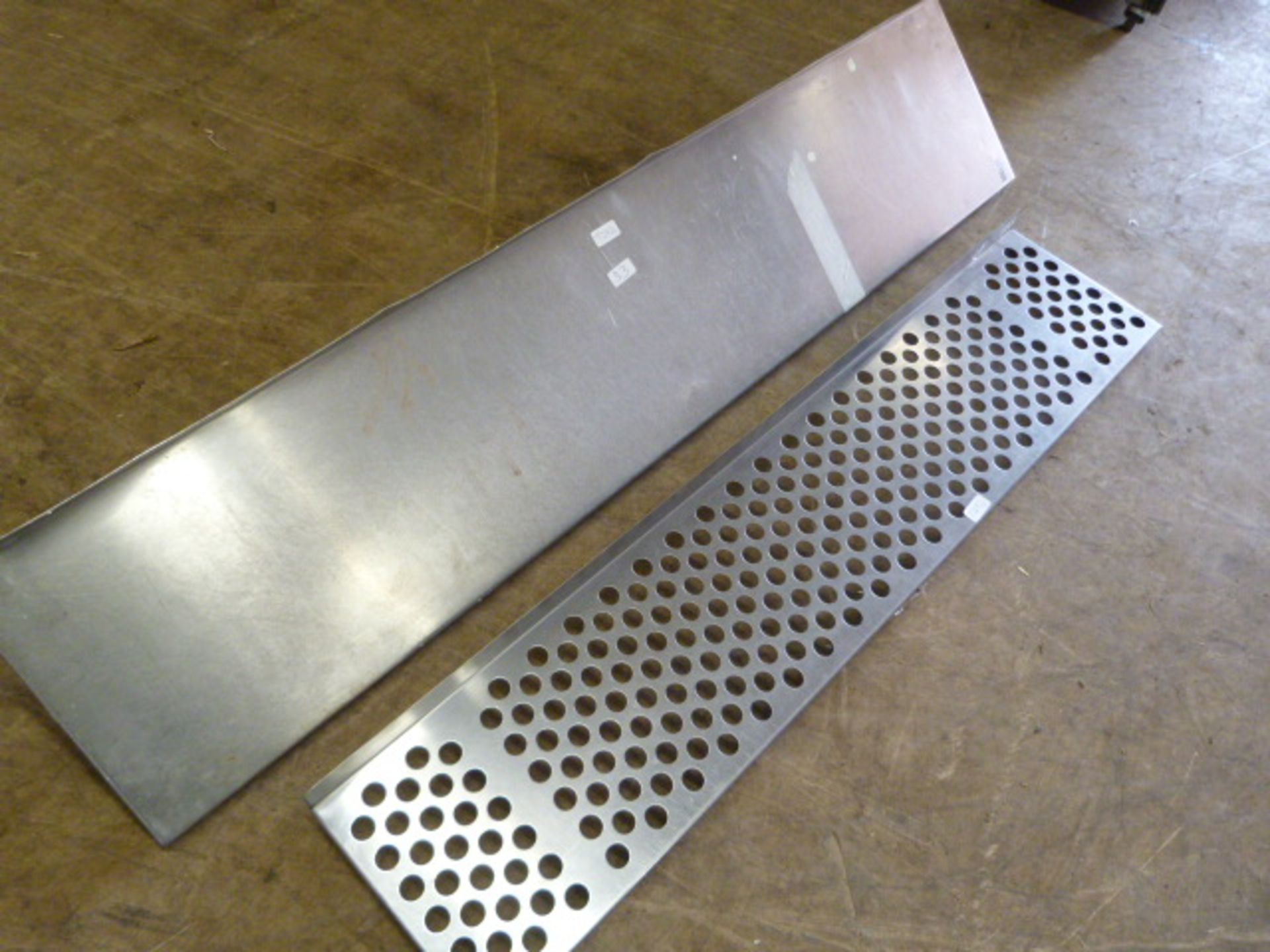 Stainless Steel Shelf with Brackets 145x30cm, and a Pierced Shelf 120x25cm