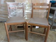 *Eight Wooden Framed Upholstered Brown Chairs