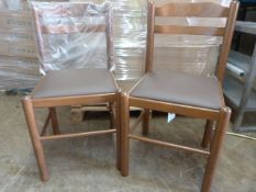 *Four Wooden Framed Upholstered Brown Chairs