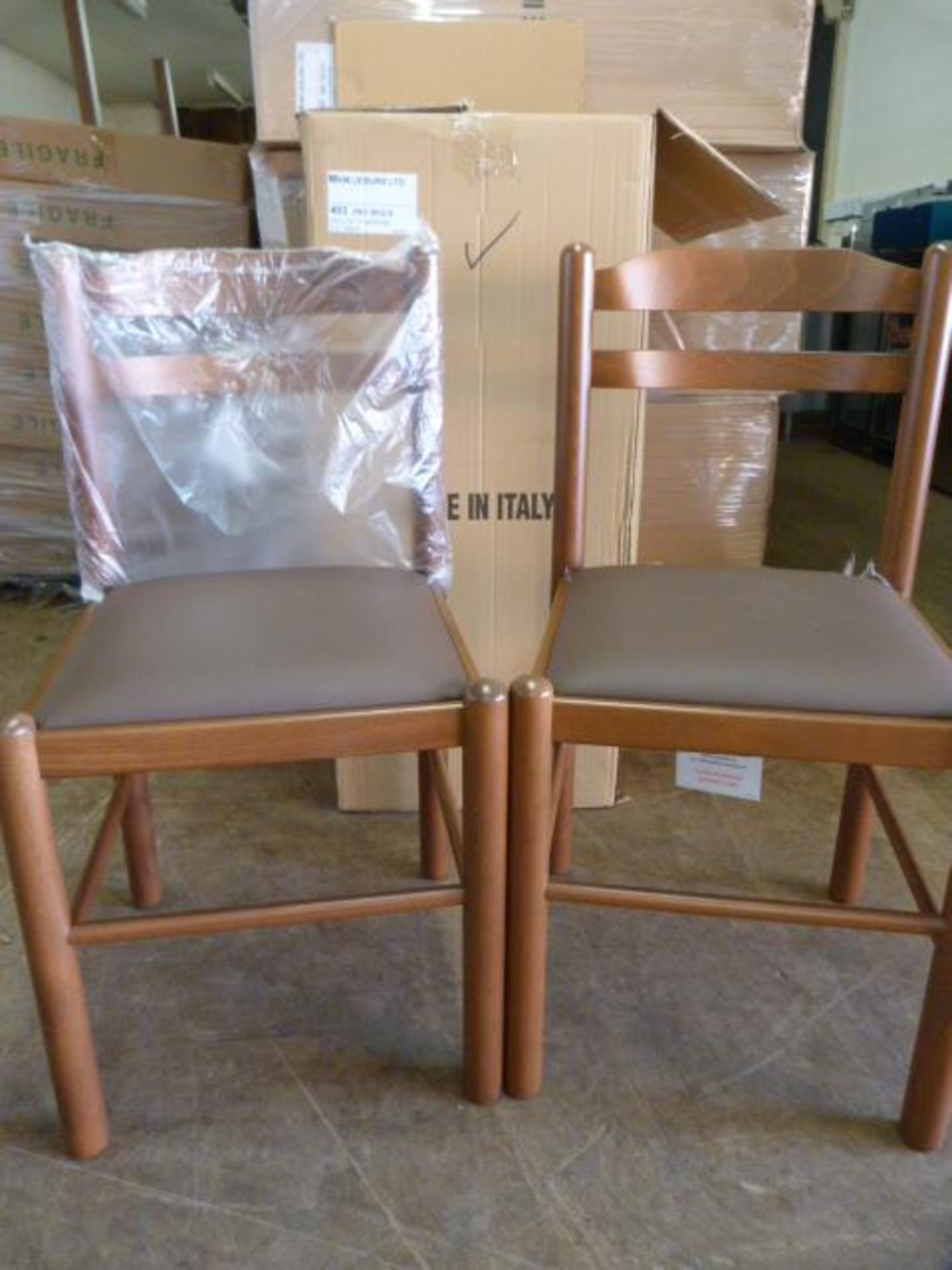 *Four Wood Framed Upholstered Chairs