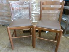 *Four Wooden Framed Upholstered Brown Chairs